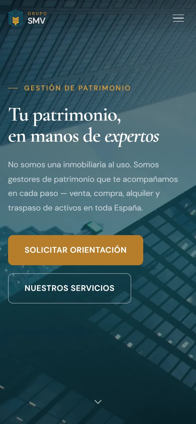 La web de GrupoSMV vista en un móvil