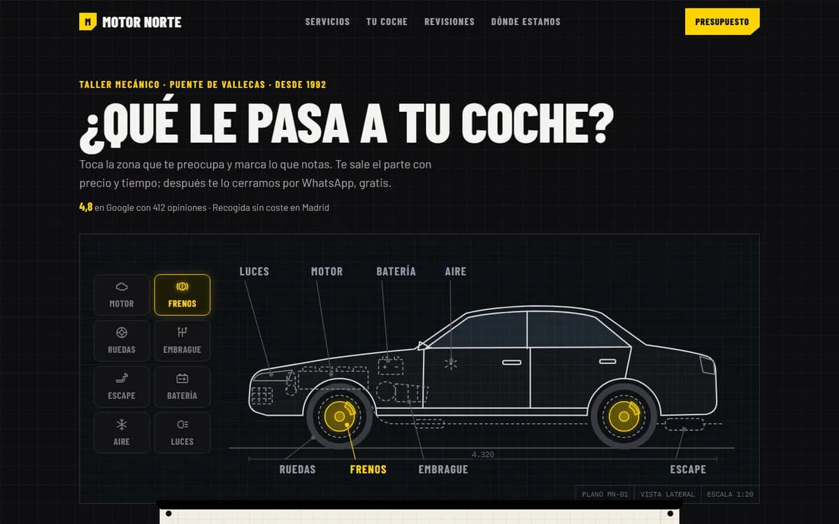 Web de ejemplo de taller: Motor Norte